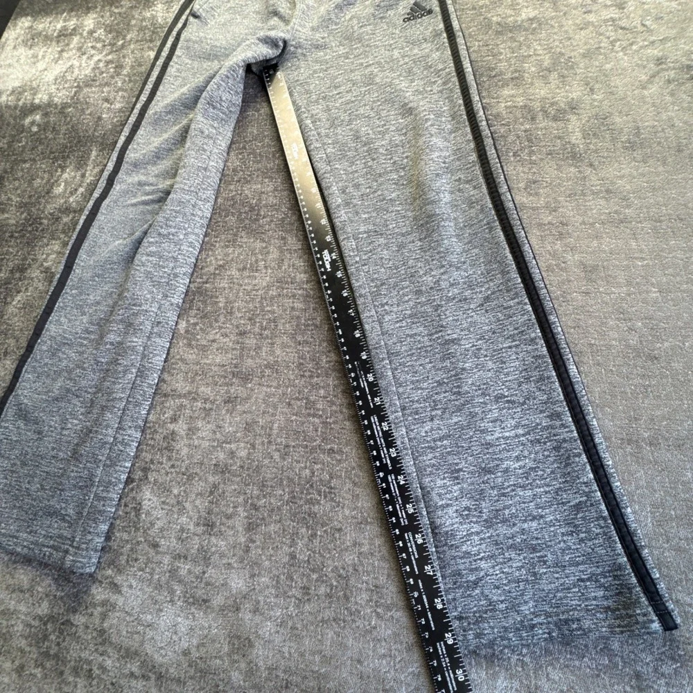 Adidas Track Pants‎ Boys XL 18/20 Gray Heather Stripe Fleece Lined Straight Leg